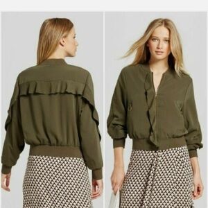 Who What Wear Ruffle Bomber Jacket